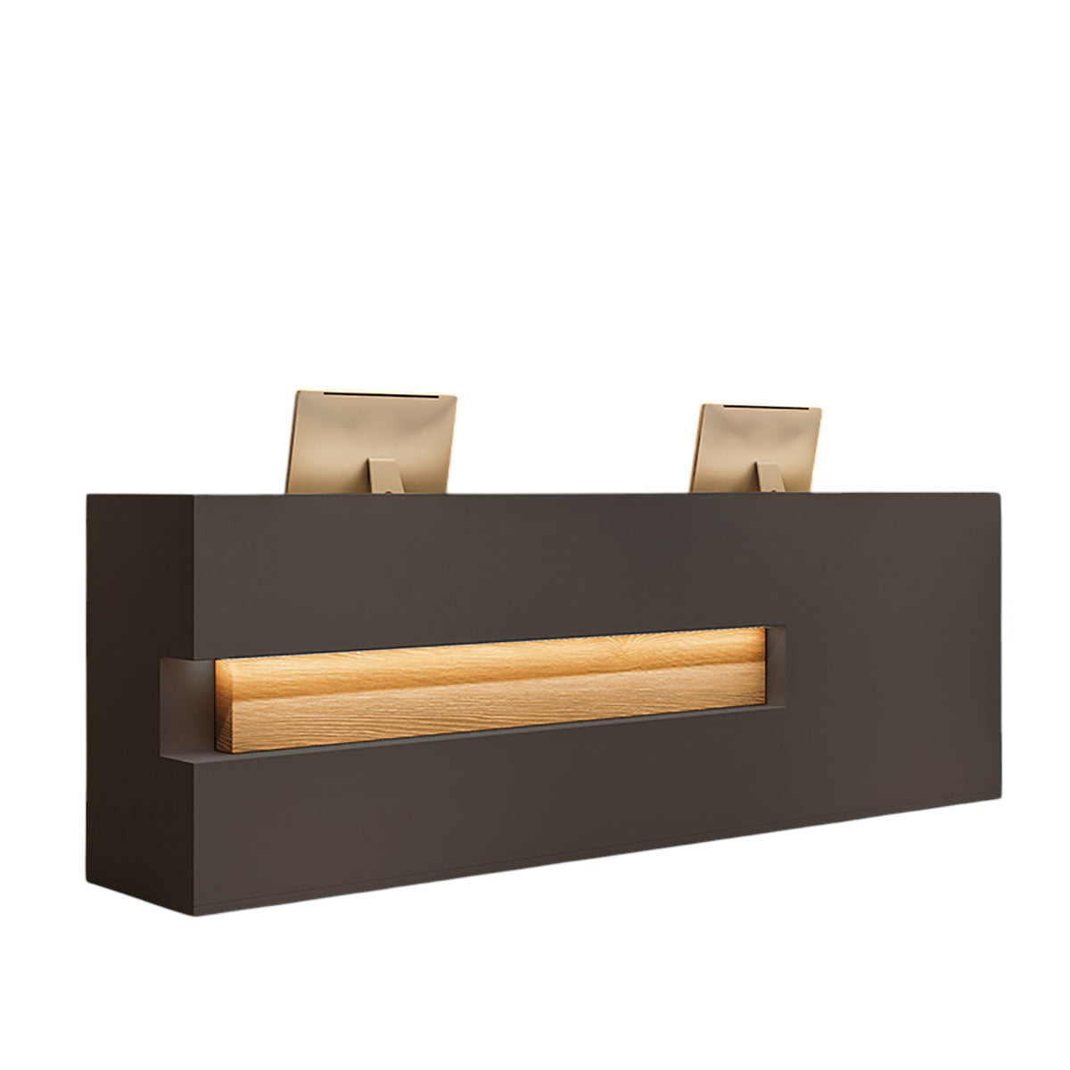 Solid Wood Reception Desk Office Front Counter Bar Table 100–400cm Fully Assembled