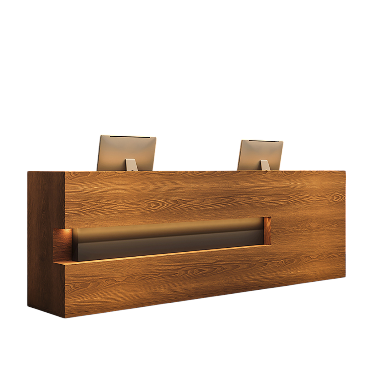 Solid Wood Reception Desk Office Front Counter Bar Table 100–400cm Fully Assembled