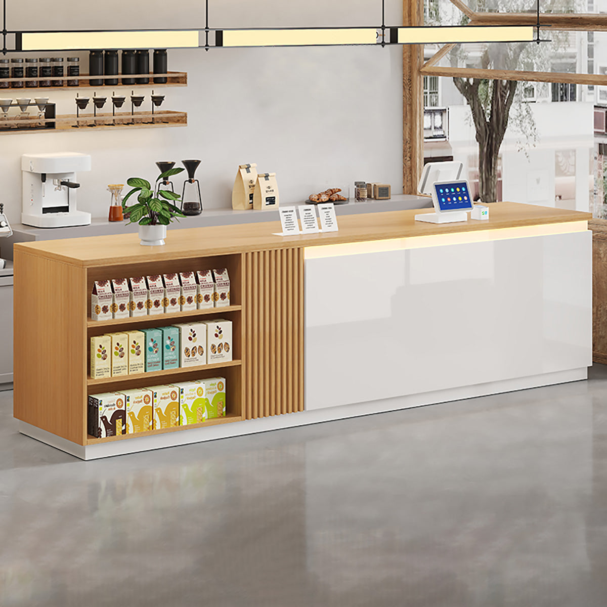 Modern Reception Counter for Bubble Tea Shops, Convenience Stores & Small Businesses
