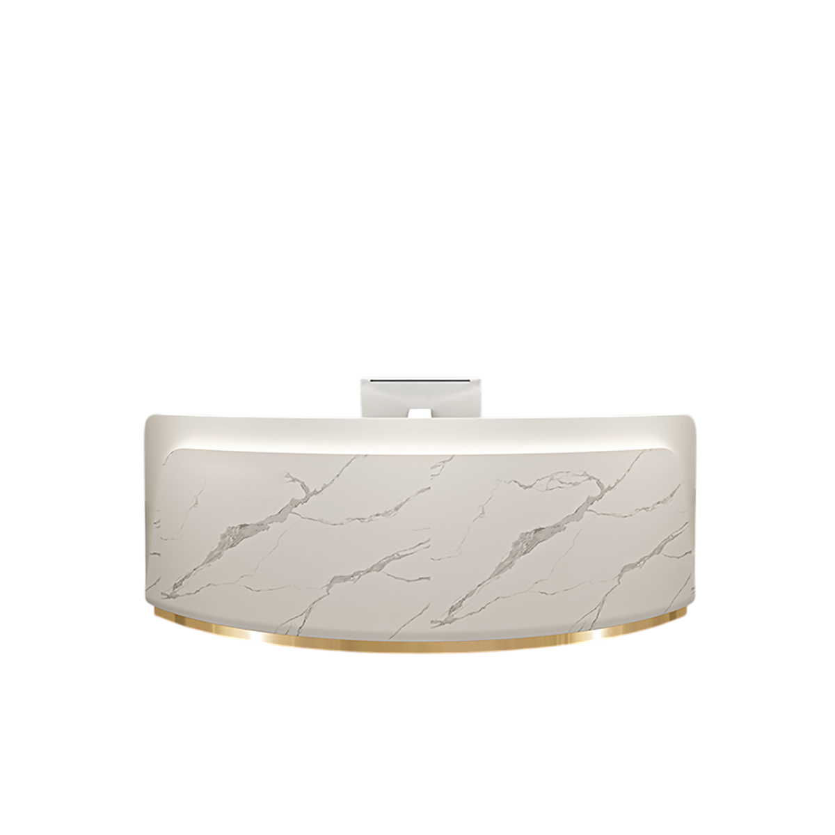 Curved Reception Desk Modern Front Counter for Salons, Boutiques & Retail 120–500 cm