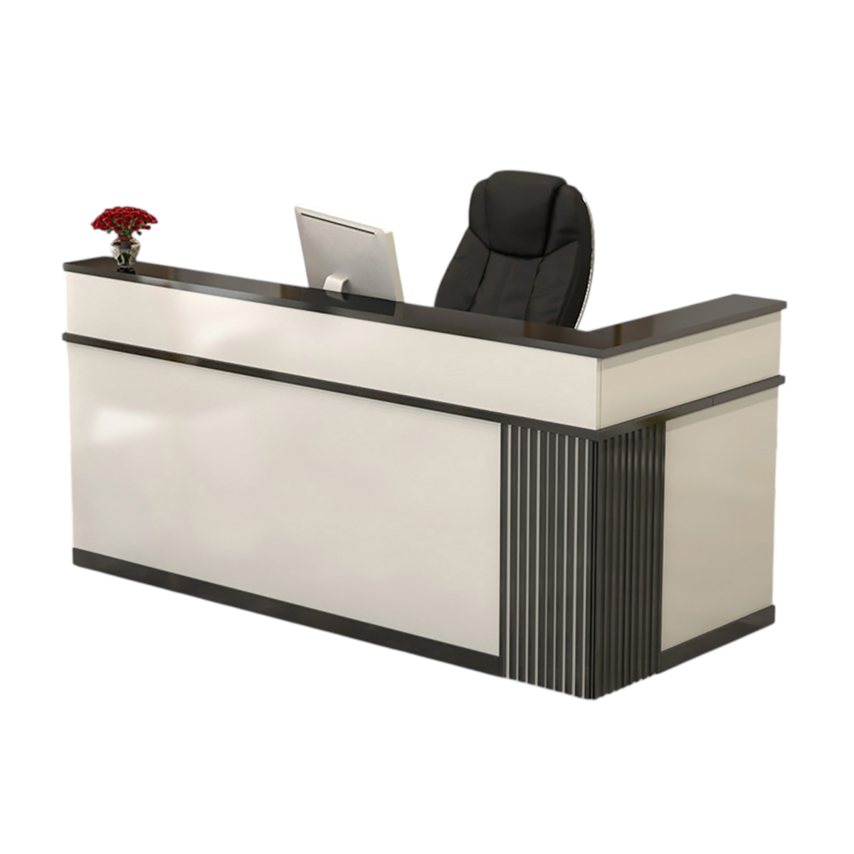 Modern L Shaped Reception Desk – Corner Counter for Retail and Beauty Salon 100-380cm