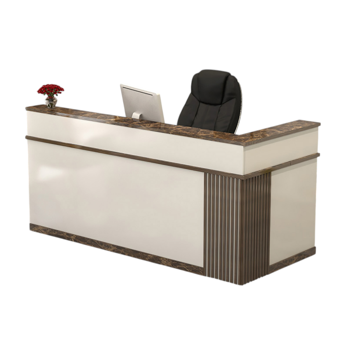 Modern L Shaped Reception Desk – Corner Counter for Retail and Beauty Salon 100-380cm