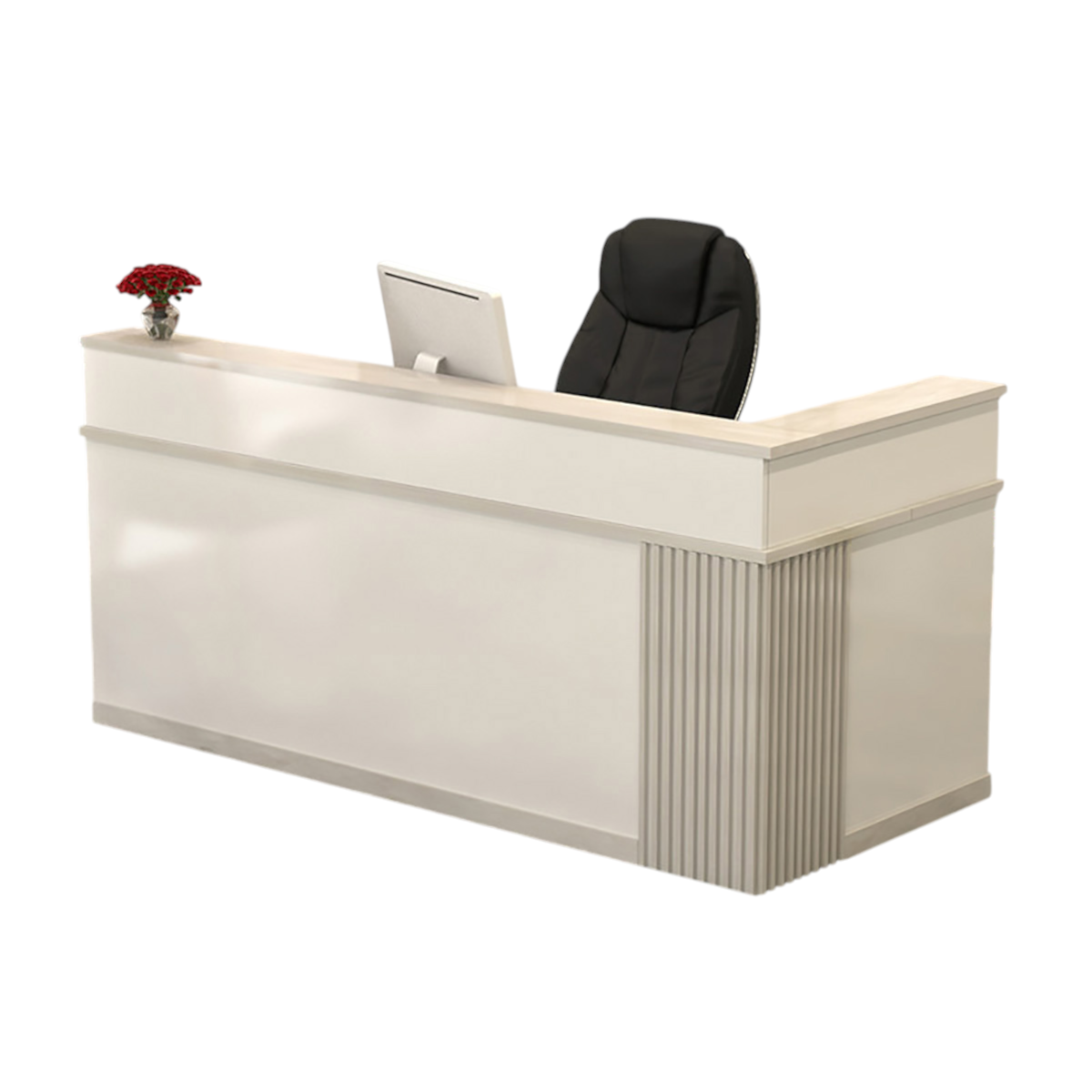 Modern L Shaped Reception Desk – Corner Counter for Retail and Beauty Salon 100-380cm