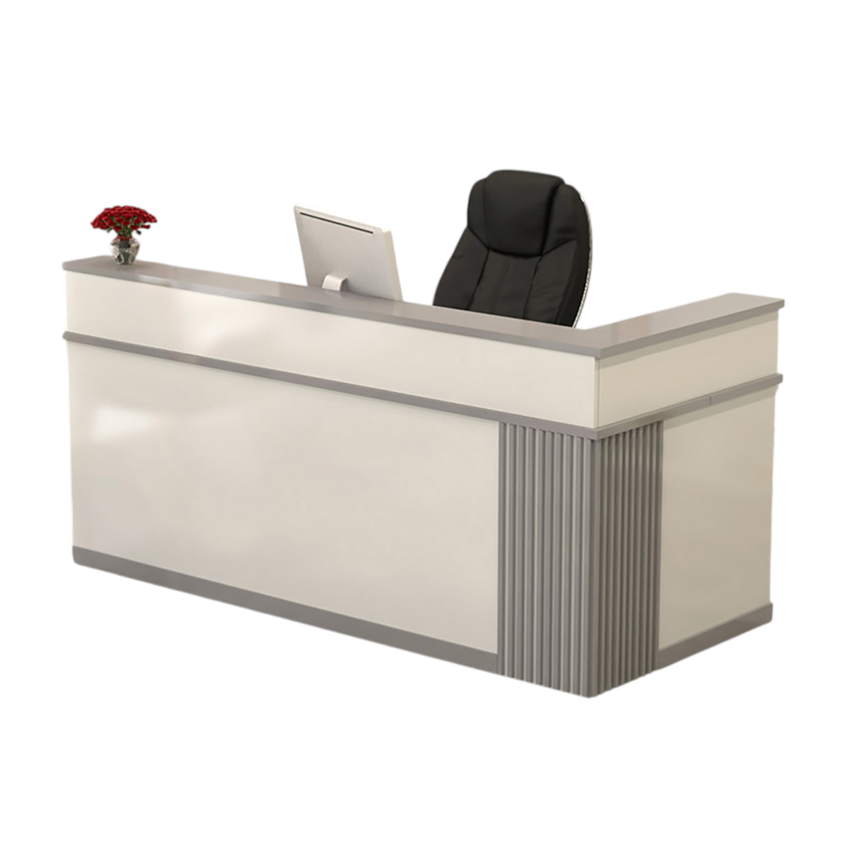 Modern L Shaped Reception Desk – Corner Counter for Retail and Beauty Salon 100-380cm
