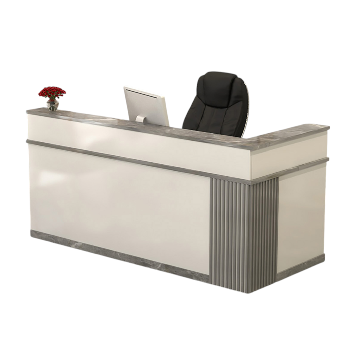 Modern L Shaped Reception Desk – Corner Counter for Retail and Beauty Salon 100-380cm