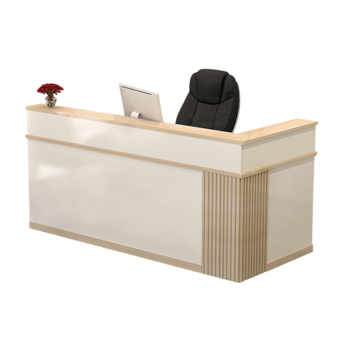 Modern L Shaped Reception Desk – Corner Counter for Retail and Beauty Salon 100-380cm
