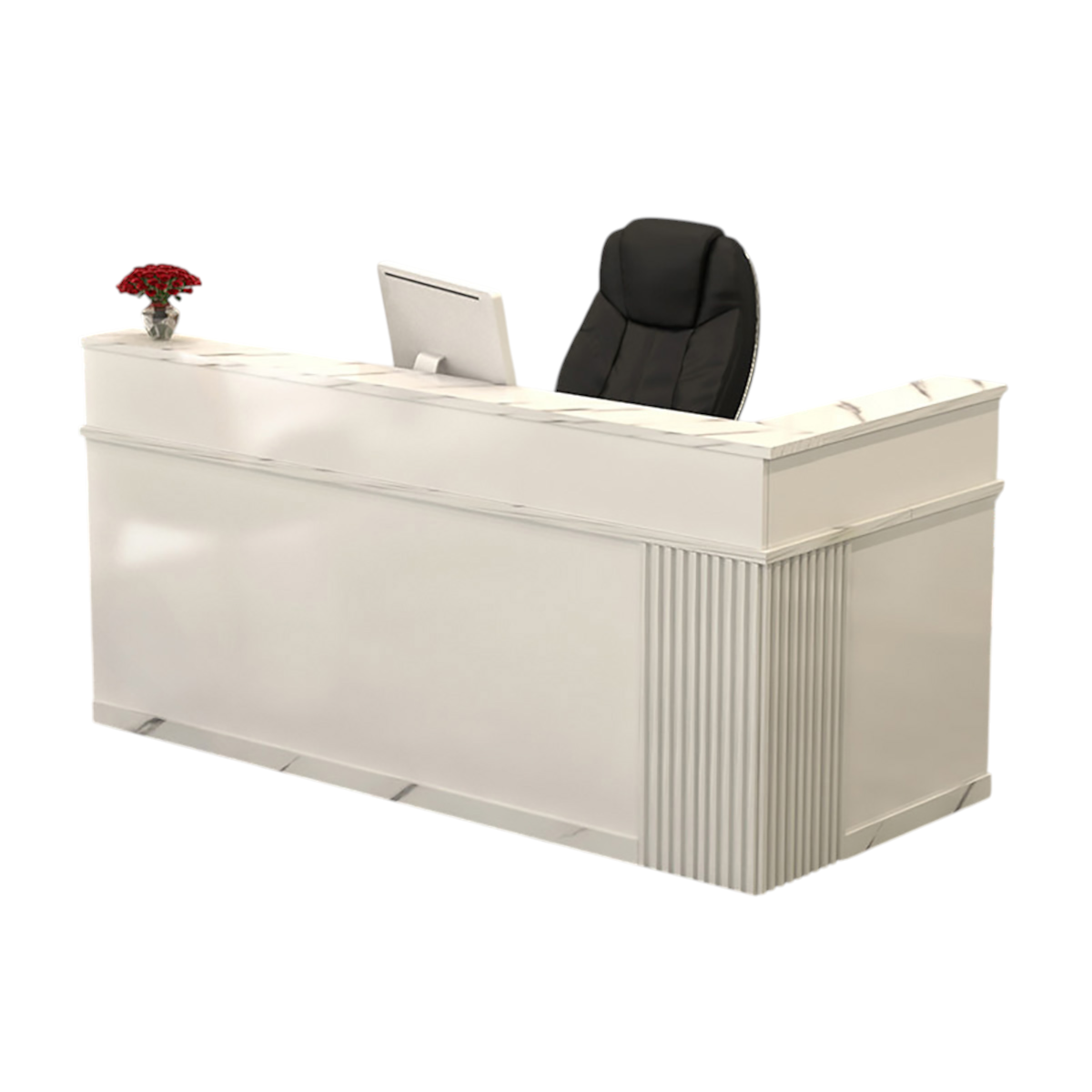 Modern L Shaped Reception Desk – Corner Counter for Retail and Beauty Salon 100-380cm