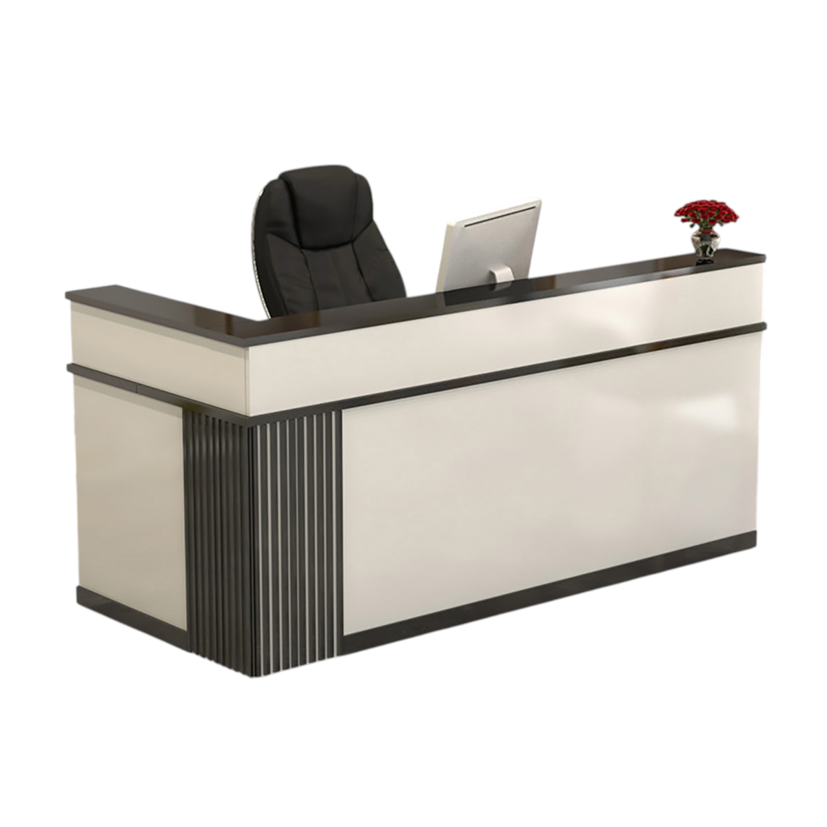 Modern L Shaped Reception Desk – Corner Counter for Retail and Beauty Salon 100-380cm