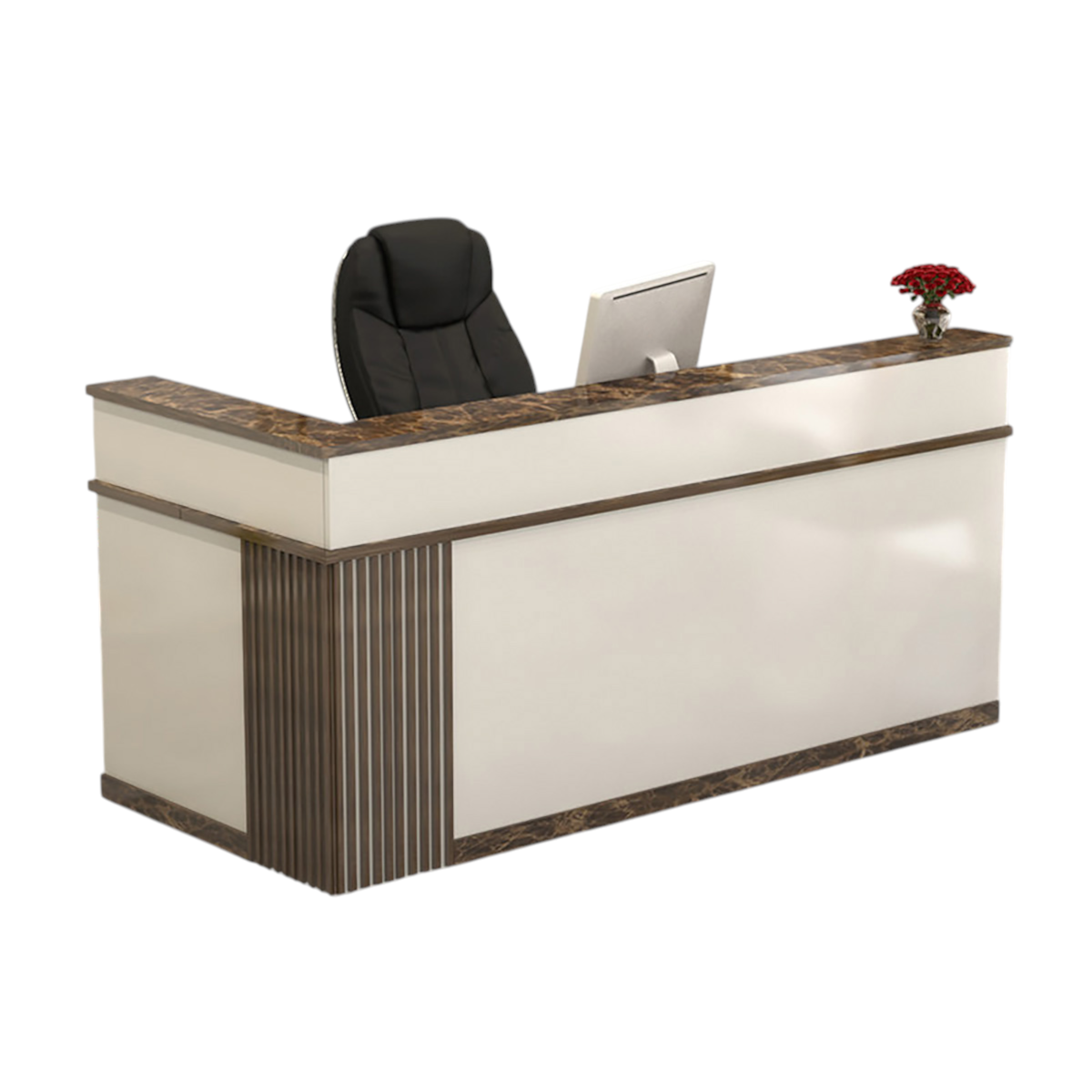 Modern L Shaped Reception Desk – Corner Counter for Retail and Beauty Salon 100-380cm