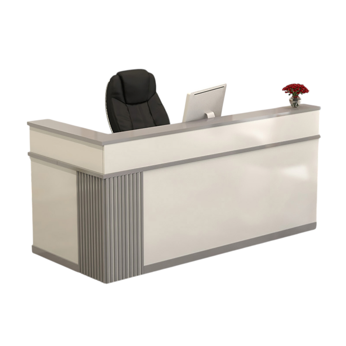 Modern L Shaped Reception Desk – Corner Counter for Retail and Beauty Salon 100-380cm