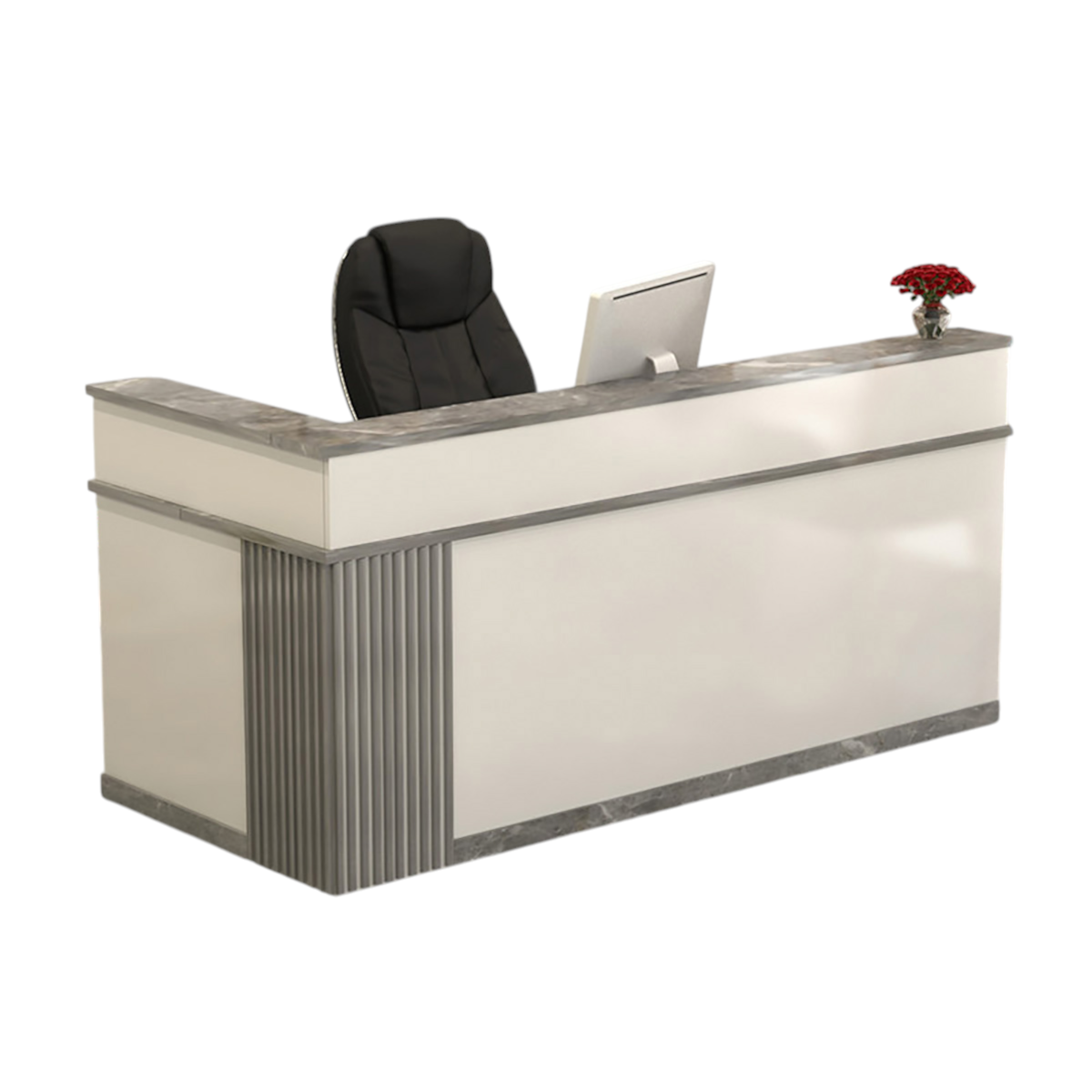 Modern L Shaped Reception Desk – Corner Counter for Retail and Beauty Salon 100-380cm