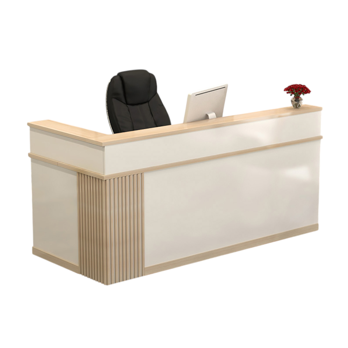 Modern L Shaped Reception Desk – Corner Counter for Retail and Beauty Salon 100-380cm