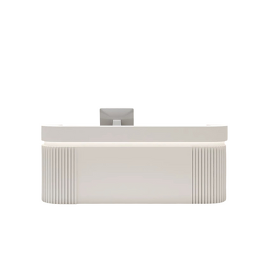 Curved Reception Desk – Custom Front Desk for Boutiques, Cafes, Salons and Offices Fully Assembled