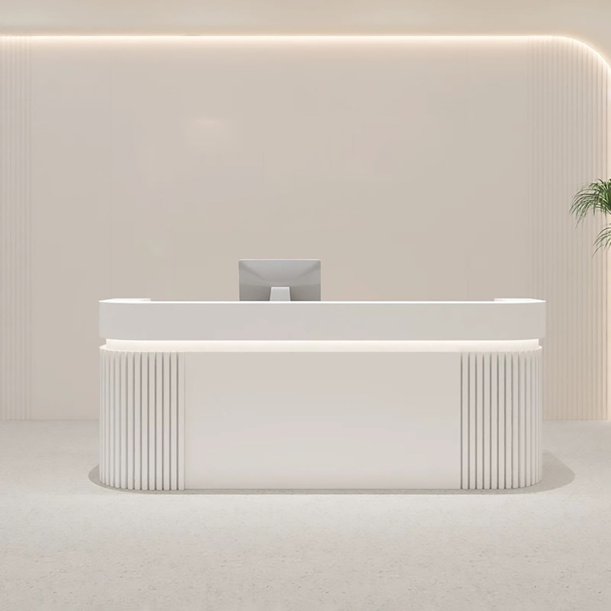 Curved Reception Desk – Custom Front Desk for Boutiques, Cafes, Salons and Offices Fully Assembled