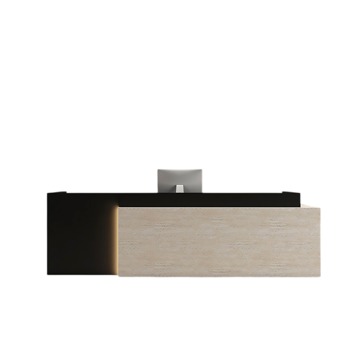 Modern Lacquer Reception Desk Counter with Custom Logo for Office Salon Clinic Retail Store