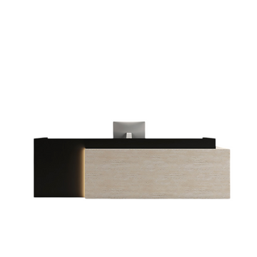 Modern Lacquer Reception Desk Counter with Custom Logo for Office Salon Clinic Retail Store