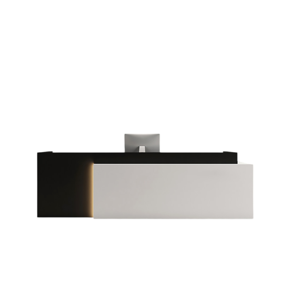 Modern Lacquer Reception Desk Counter with Custom Logo for Office Salon Clinic Retail Store