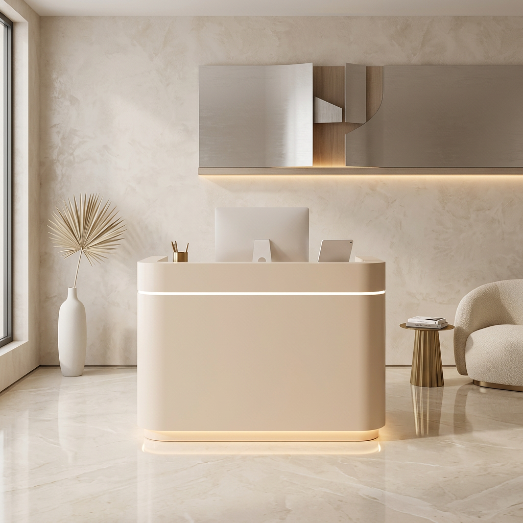 Modern Reception Desk Front Counter for Shops, Office | 80cm-300cm Reception Furniture