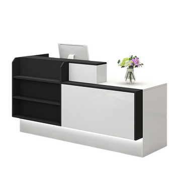 Modern Reception Desk with Display Shelving Front Counter for Retail and Supermarket Spaces