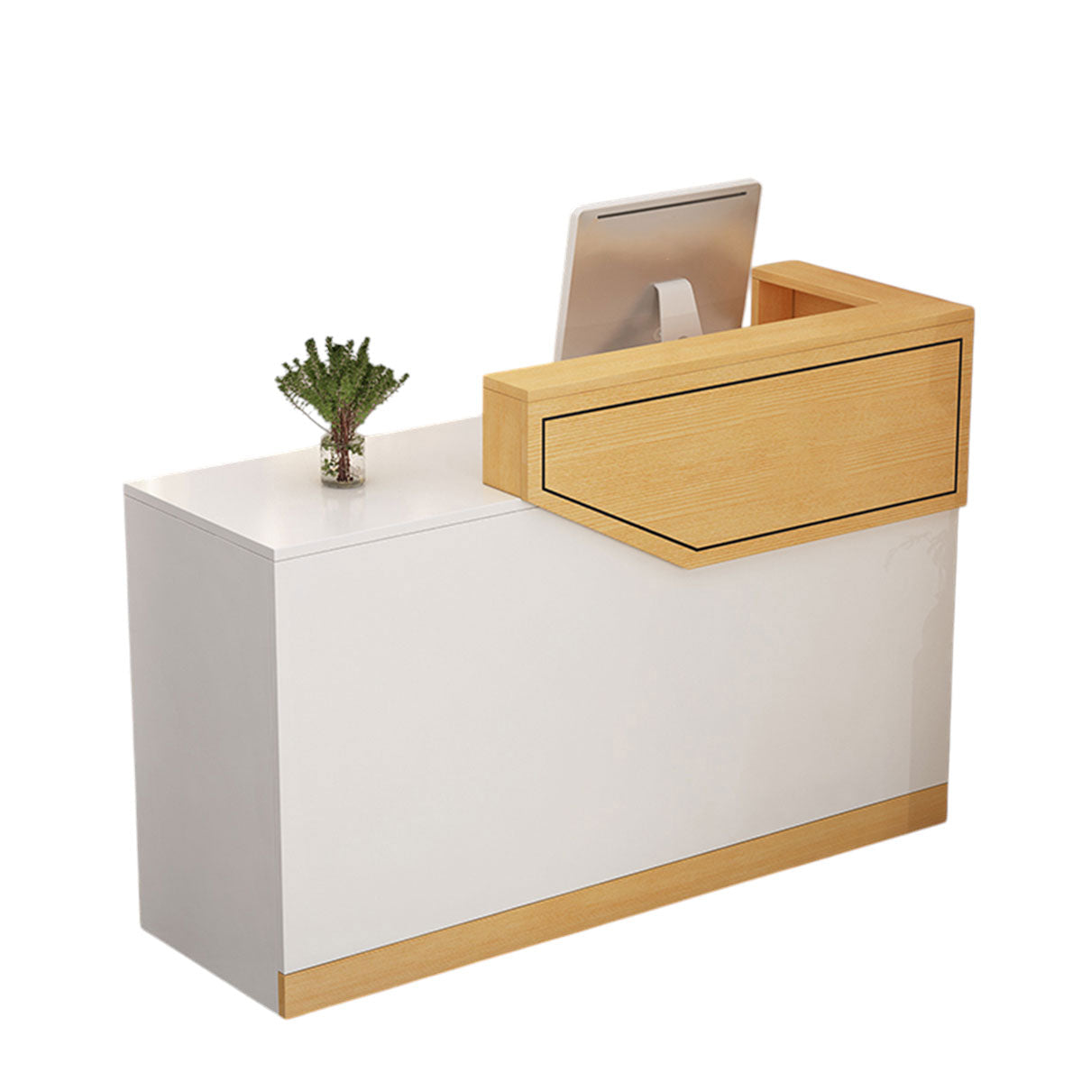 Compact Reception Desk – Modern Corner Counter for Salons, Boutiques & Beauty Stores