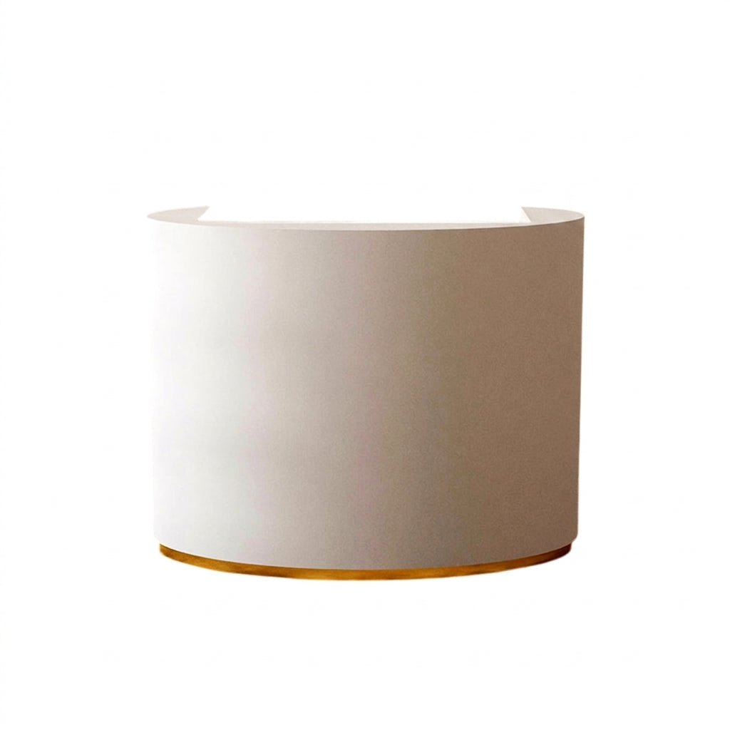 Minimalist Painted Curved Reception Desk Small Retail Checkout Counter 60-300cm