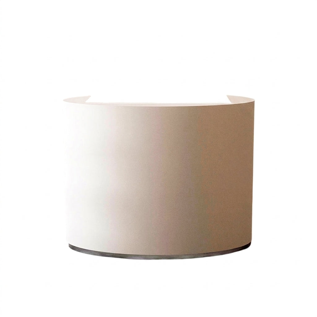 Minimalist Painted Curved Reception Desk Small Retail Checkout Counter 60-300cm