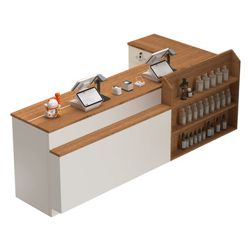 Modern L Shaped Reception Desk Checkout Counter for Office, Retail Shops and Hair Salons 100-300cm