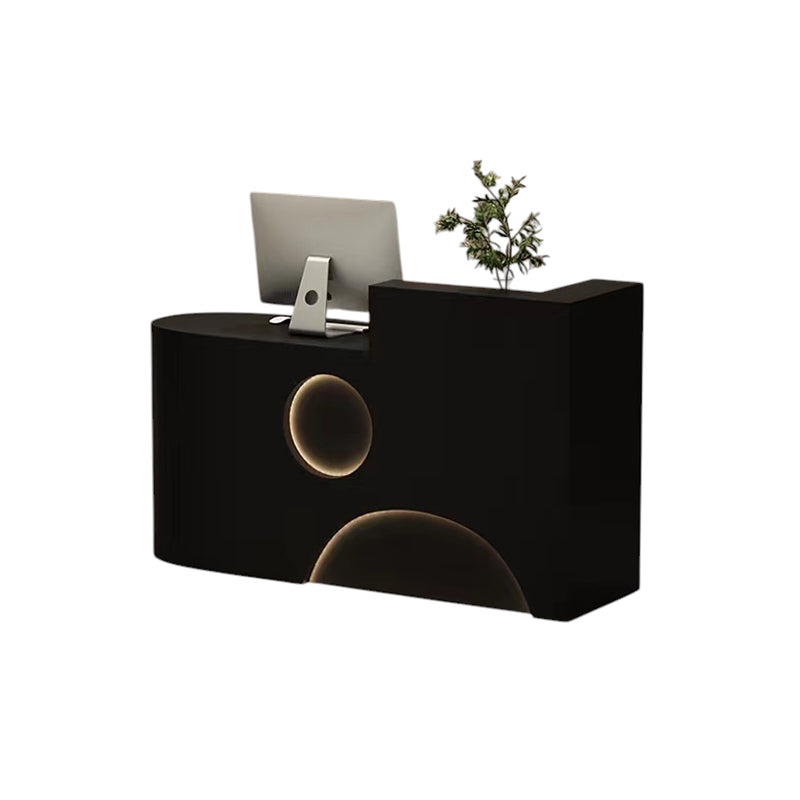 Gloss Compact Reception Desk & Front Desk by BDLFurniture 80-300cm White Black