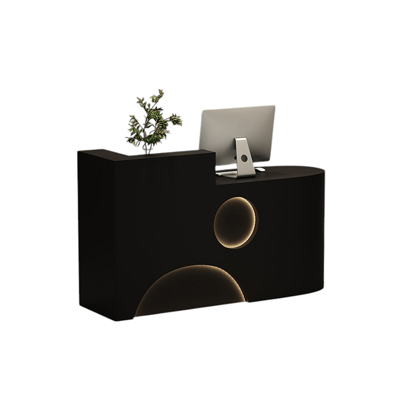Gloss Compact Reception Desk & Front Desk by BDLFurniture 80-300cm White Black