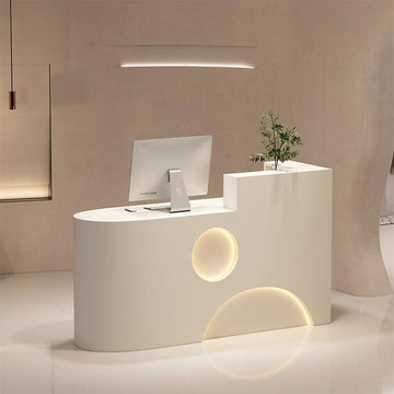 Gloss Compact Reception Desk & Front Desk by BDLFurniture 80-300cm White Black