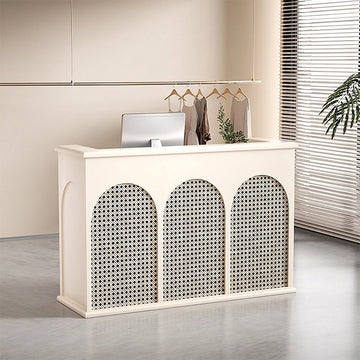 BDLFurniture Mid-Century Rattan Reception Desk & Front Desk for Boutique & Cafe