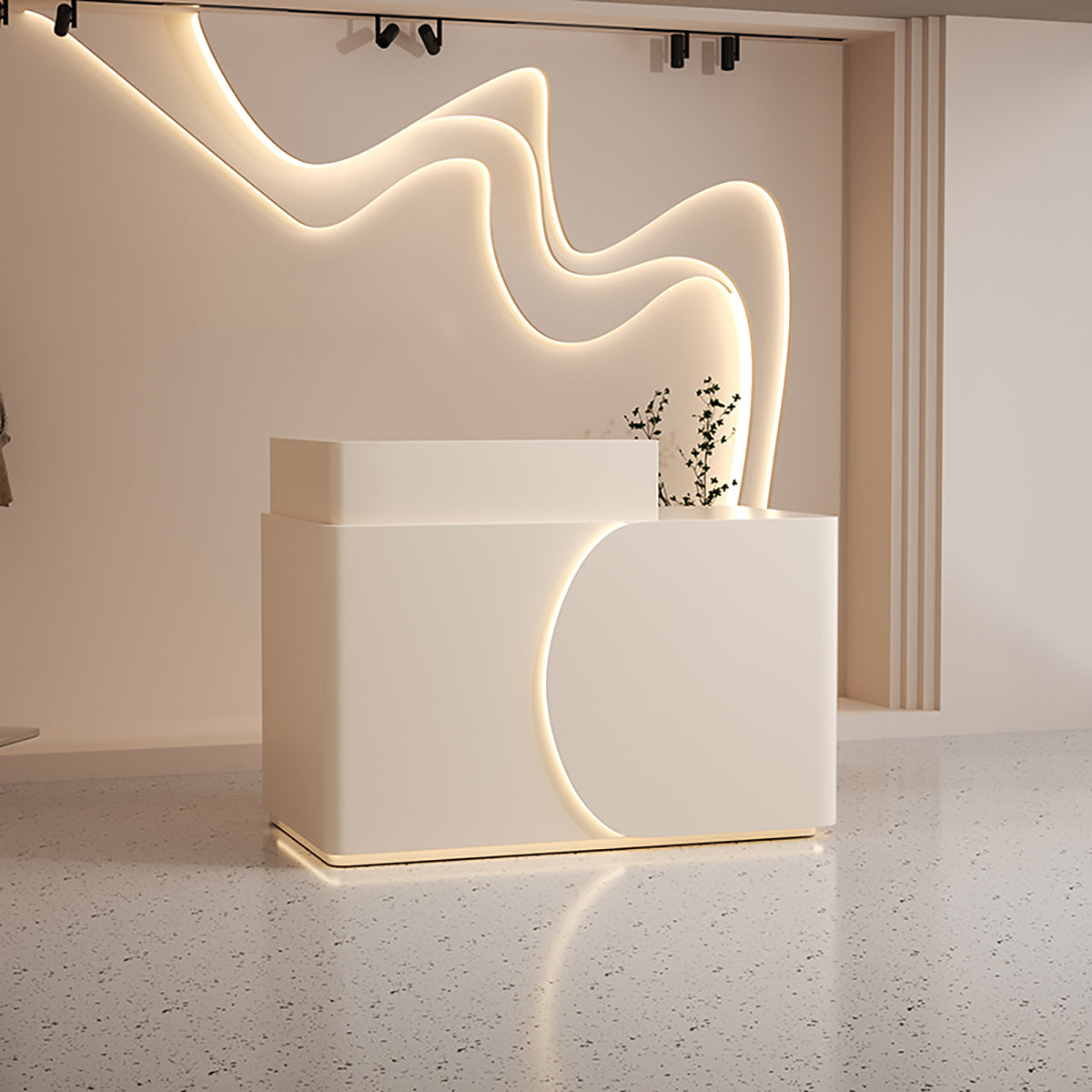 Modern Gloss Reception Desk & Front Desk 100-240cm Assembled by BDLFurniture