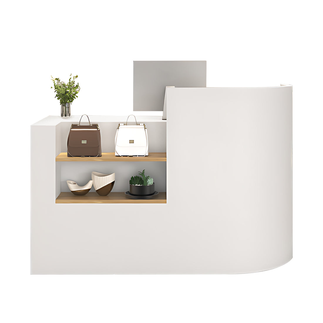 BDLFurniture Corner Compact Reception Desk & Front Desk 120-240cm Salon Counter