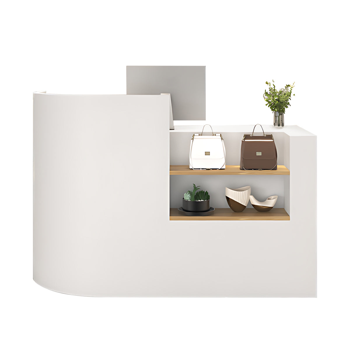 BDLFurniture Corner Compact Reception Desk & Front Desk 120-240cm Salon Counter