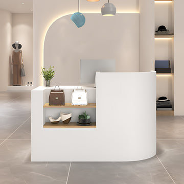 BDLFurniture Corner Compact Reception Desk & Front Desk 120-240cm Salon Counter