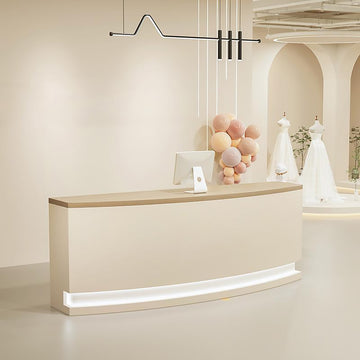 Semi-Circular Curved Reception Desk & Front Desk for Salon Retail by BDLFurniture