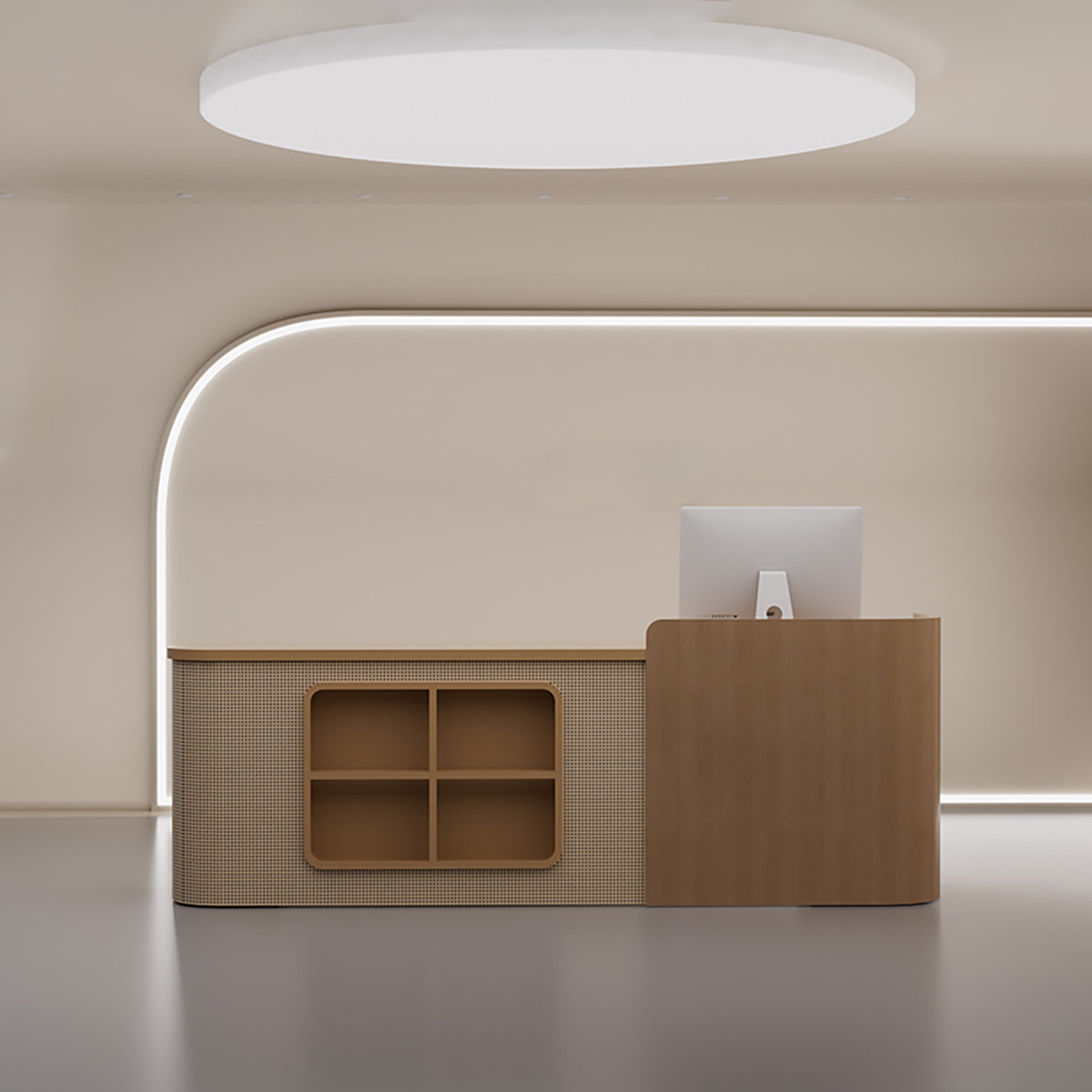 BDLFurniture Luxury Rattan Reception Desk & Front Desk for Boutique Cafe Hotel