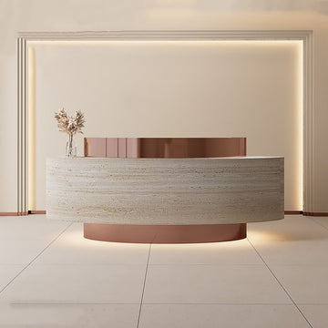 Luxury Curved Reception Desk & Front Desk 180-350cm Assembled by BDLFurniture