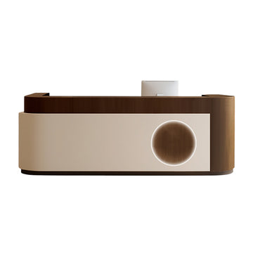 BDLFurniture Wabi-Sabi Two-Tone Reception Desk & Front Desk 120-520cm Custom Logo
