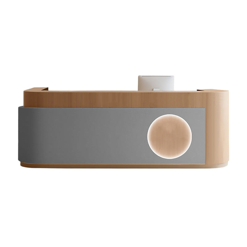 BDLFurniture Wabi-Sabi Two-Tone Reception Desk & Front Desk 120-520cm Custom Logo