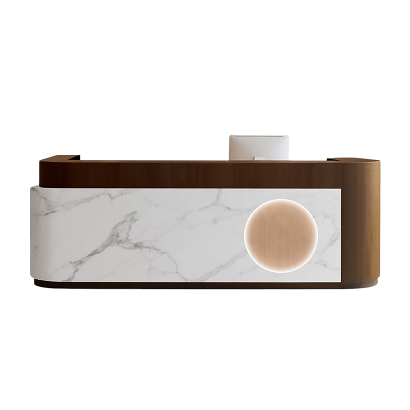 BDLFurniture Wabi-Sabi Two-Tone Reception Desk & Front Desk 120-520cm Custom Logo