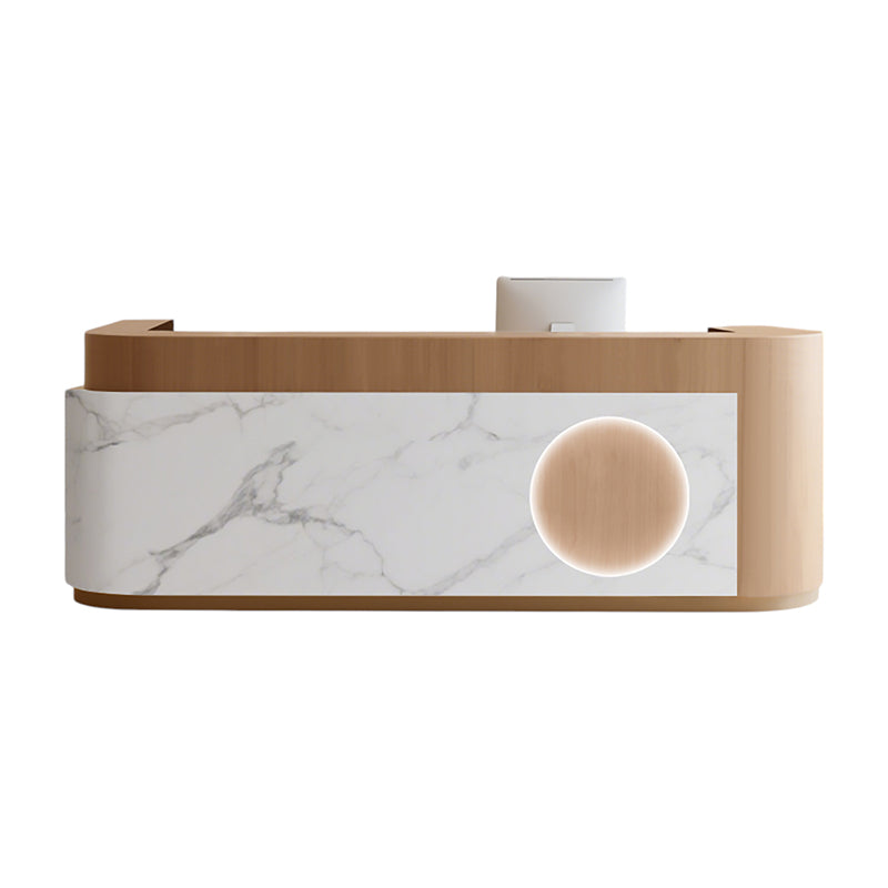 BDLFurniture Wabi-Sabi Two-Tone Reception Desk & Front Desk 120-520cm Custom Logo