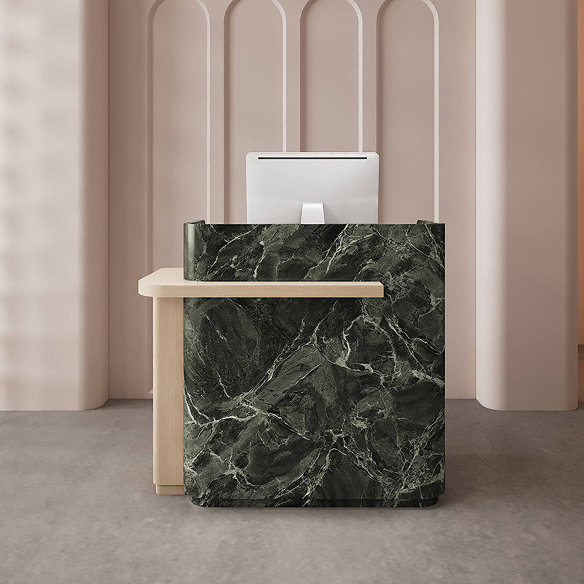 BDLFurniture Compact Reception Desk & Front Desk 100-240cm Custom Logo for Clinic