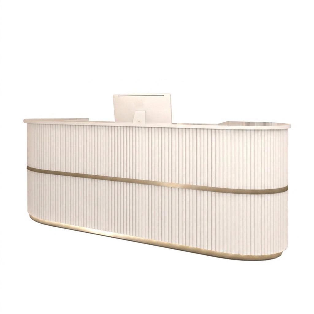 Modern Curved Reception Desk for Salons & Boutiques | 120cm-360cm Counter