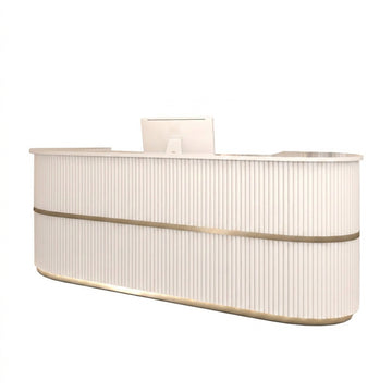 （In Stock Now）Modern Curved Reception Desk for Salons & Boutiques | 120cm-360cm Counter