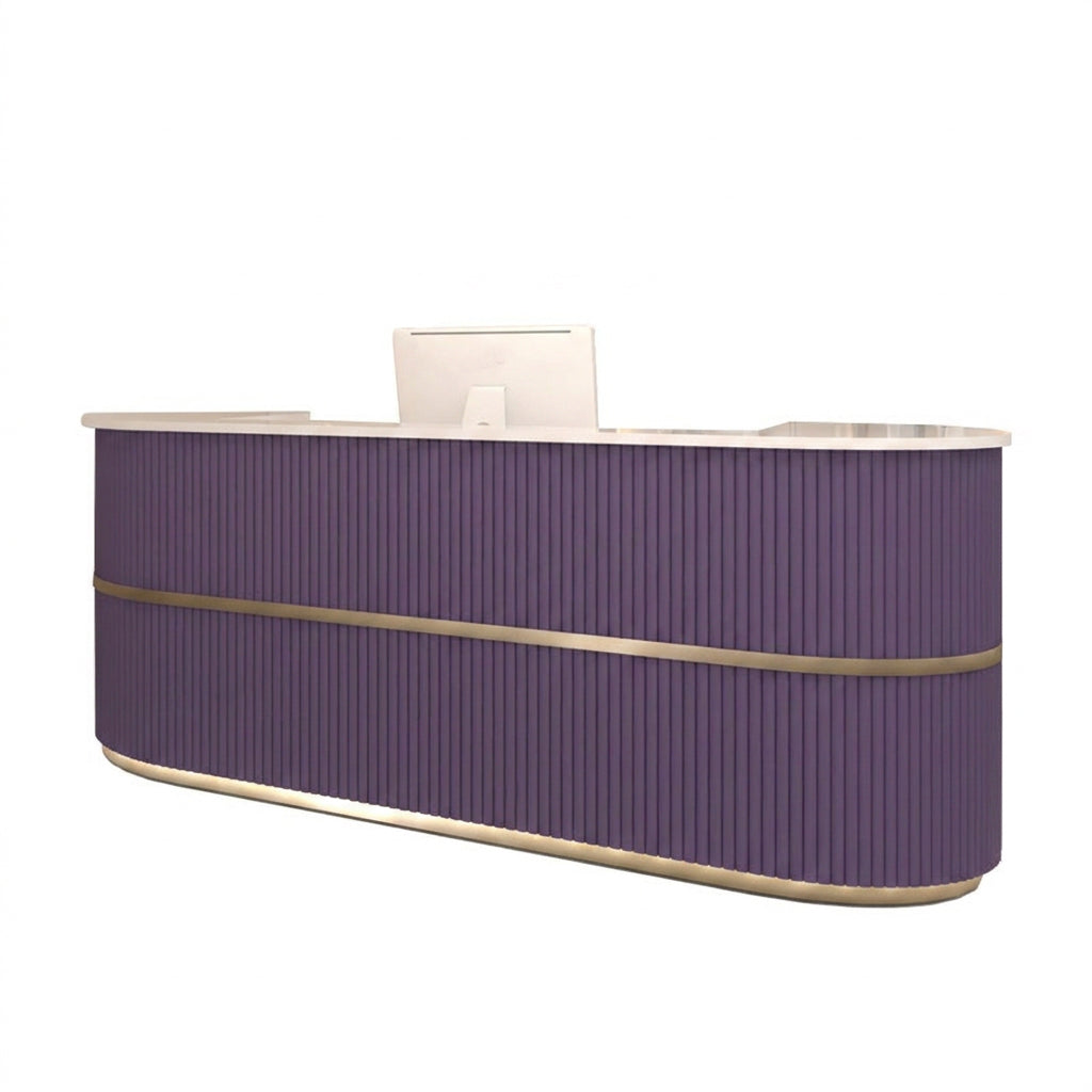 Modern Curved Reception Desk for Salons & Boutiques | 120cm-360cm Counter