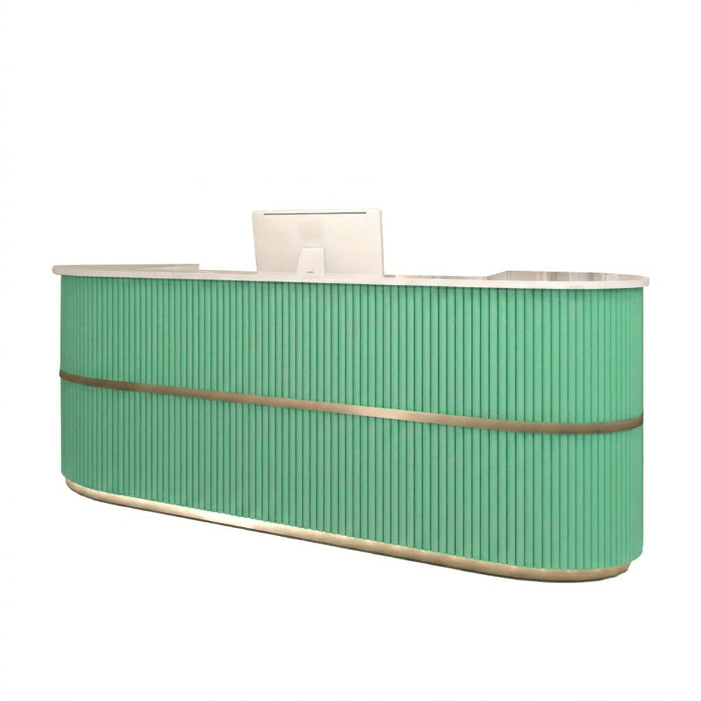 Modern Curved Reception Desk for Salons & Boutiques | 120cm-360cm Counter
