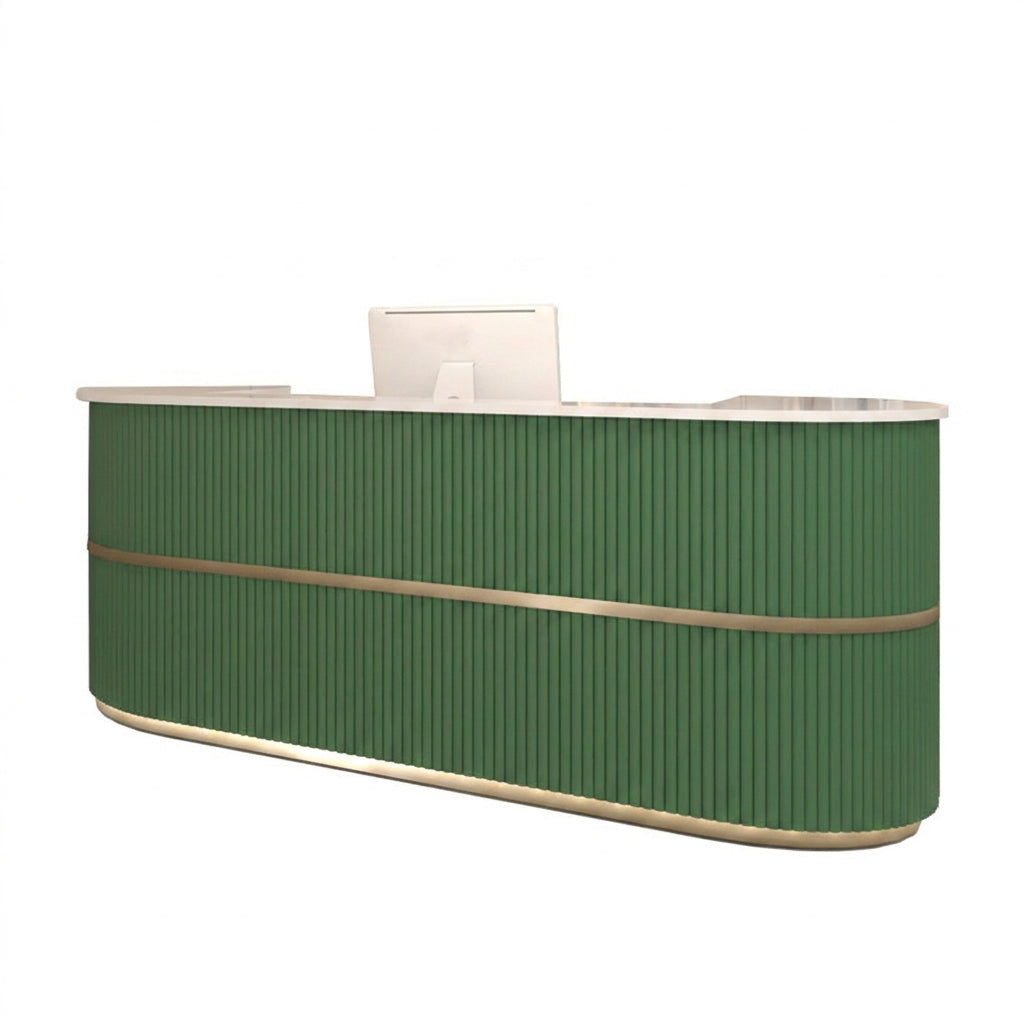 Modern Curved Reception Desk for Salons & Boutiques | 120cm-360cm Counter