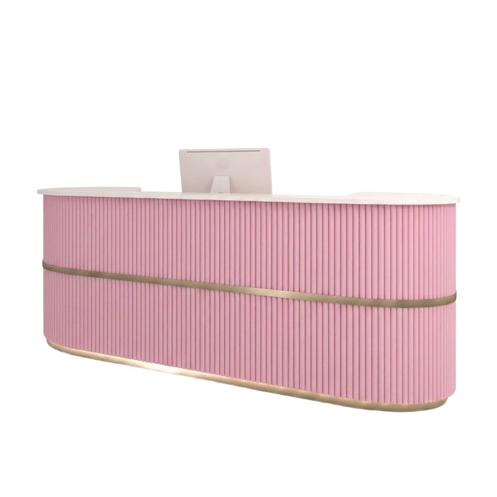 Modern Curved Reception Desk for Salons & Boutiques | 120cm-360cm Counter