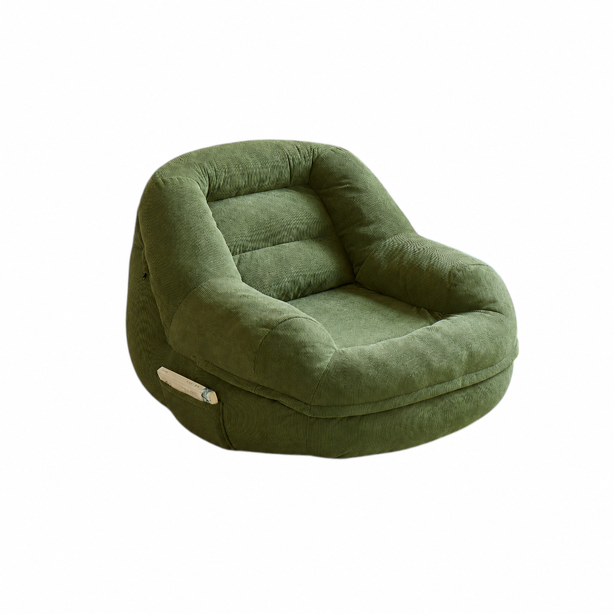 Corduroy Lazy Sofa Chair with Footrest, Single Lounge Chair for Bedroom and Living Room